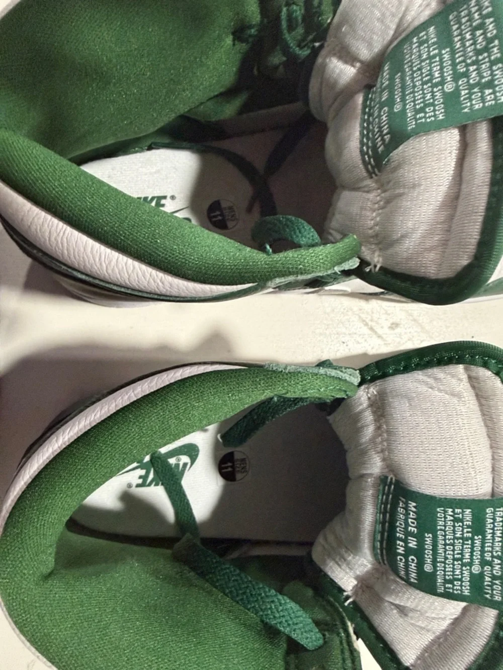 Nike Air Jordan 1 Mid White Green with Silver Swoosh - Picture 3 of 6